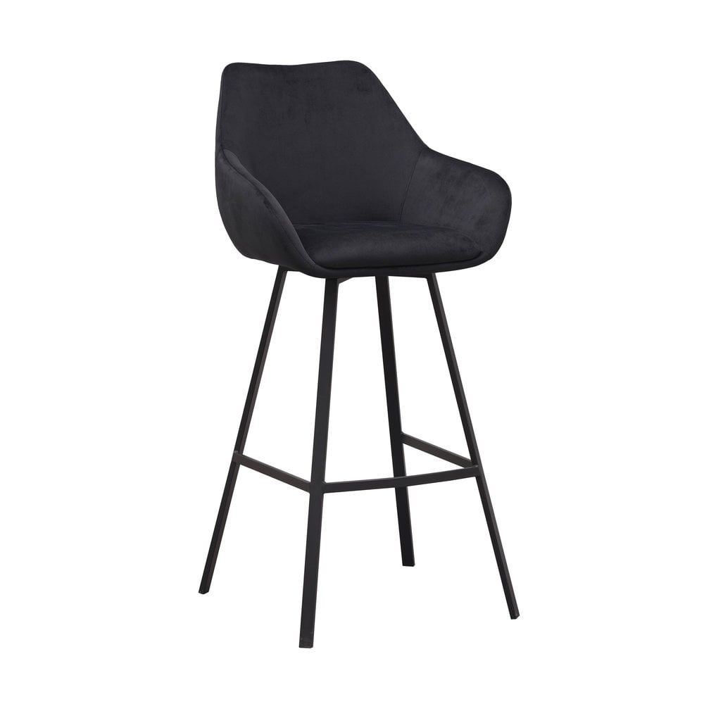 Casper barkruk velvet zwart