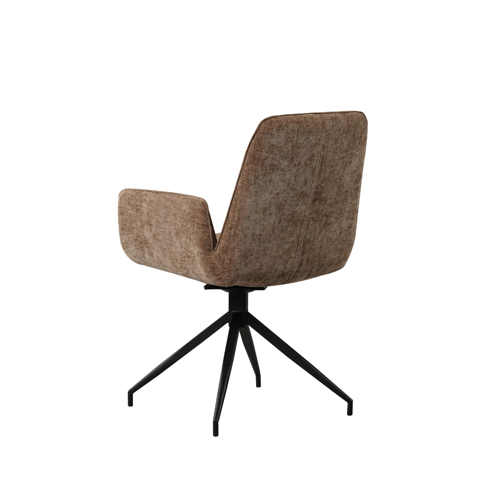 Draaibare eetkamerstoel Toulouse chenille taupe