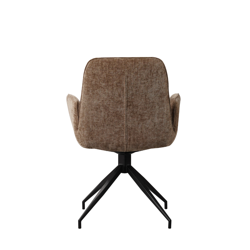 Draaibare eetkamerstoel Toulouse chenille taupe
