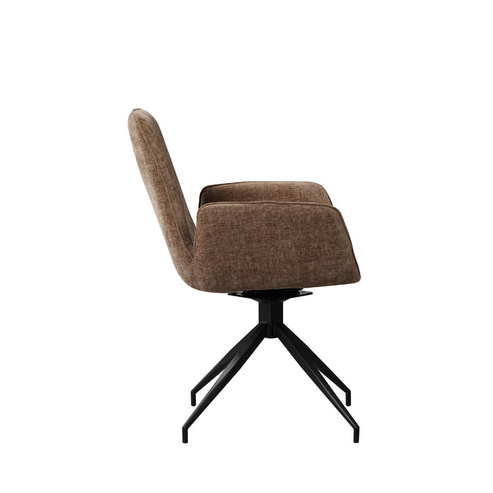 Draaibare eetkamerstoel Toulouse chenille taupe