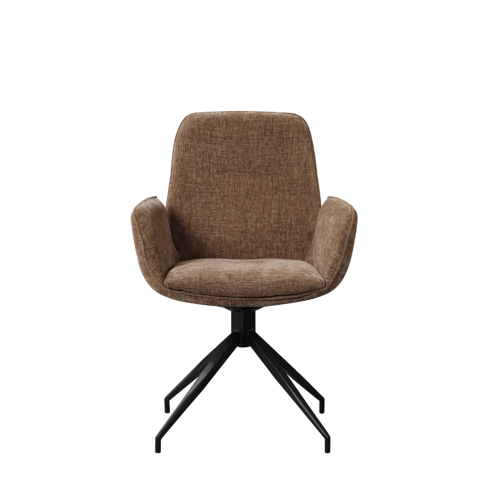 Draaibare eetkamerstoel Toulouse chenille taupe