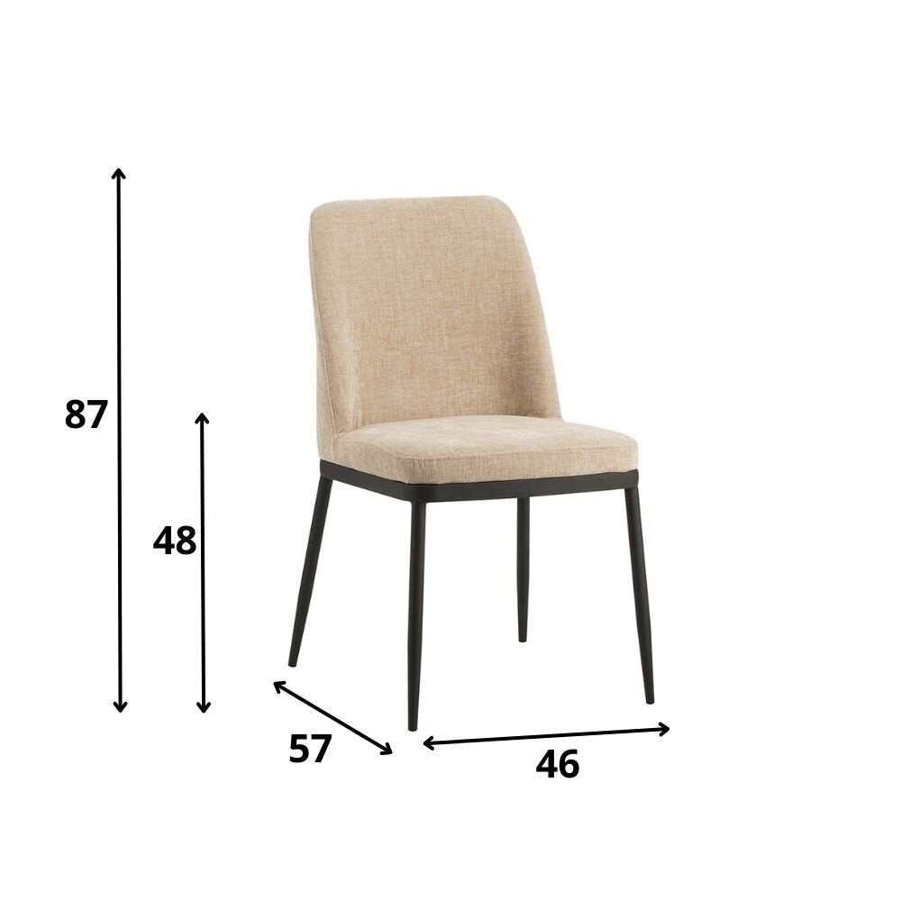 Eetkamerstoel Auxerre chenille beige