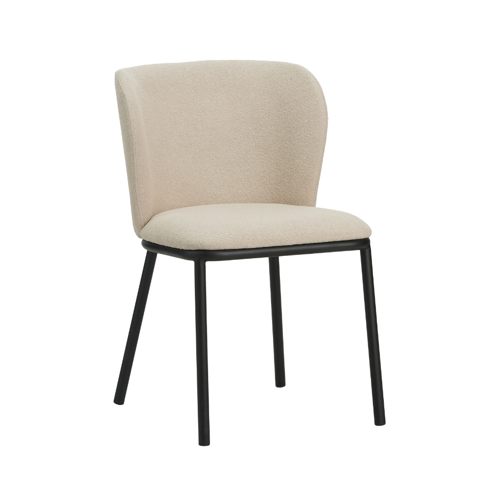 Eetkamerstoel Bourges bouclé beige