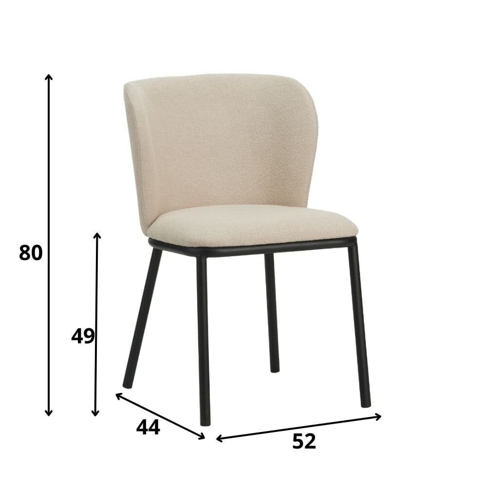 Eetkamerstoel Bourges bouclé beige