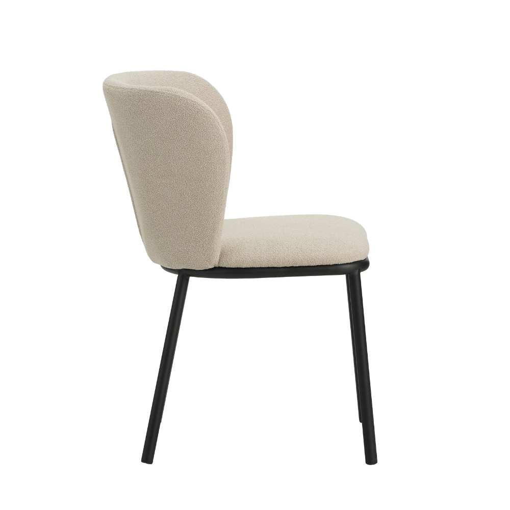 Eetkamerstoel Bourges bouclé beige