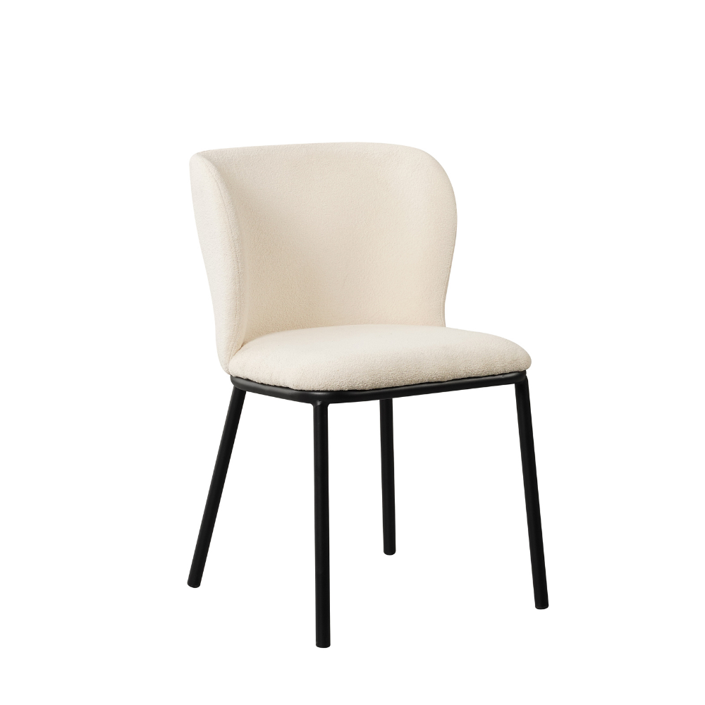 Eetkamerstoel Bourges bouclé wit