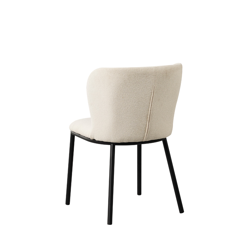 Eetkamerstoel Bourges bouclé wit