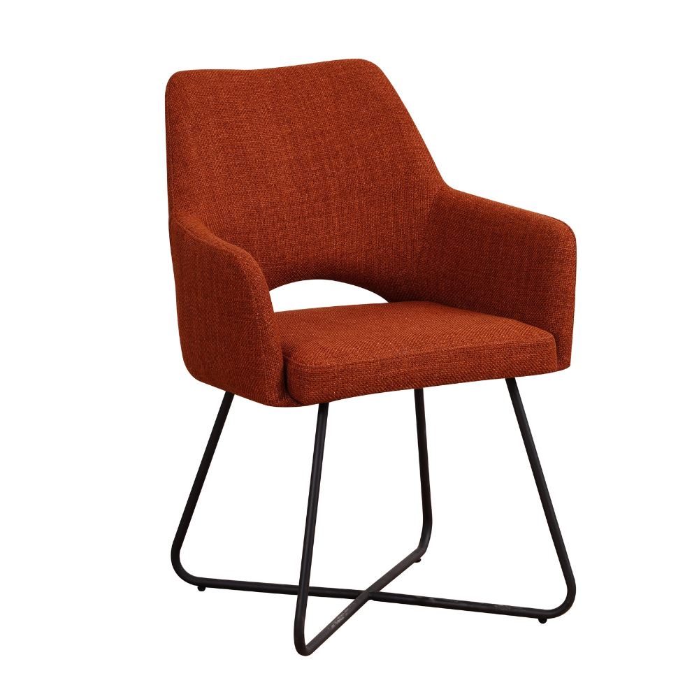 Eetkamerstoel met armleuning Brest terracotta