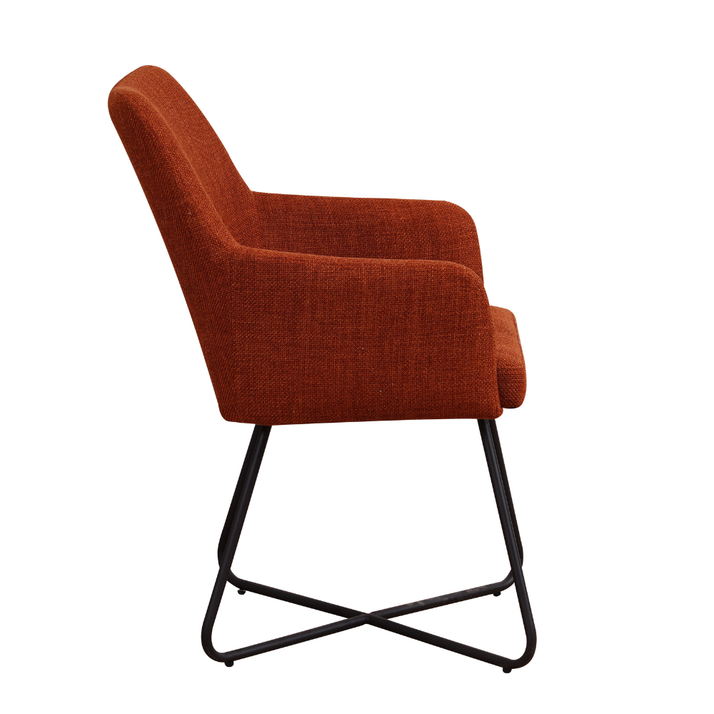 Eetkamerstoel met armleuning Brest terracotta
