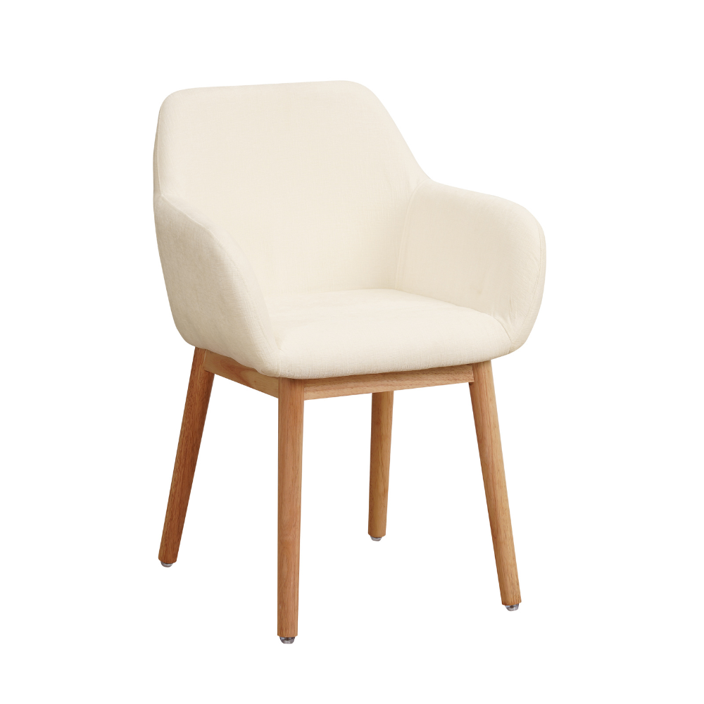 Eetkamerstoel met armleuning Lorient chenille white