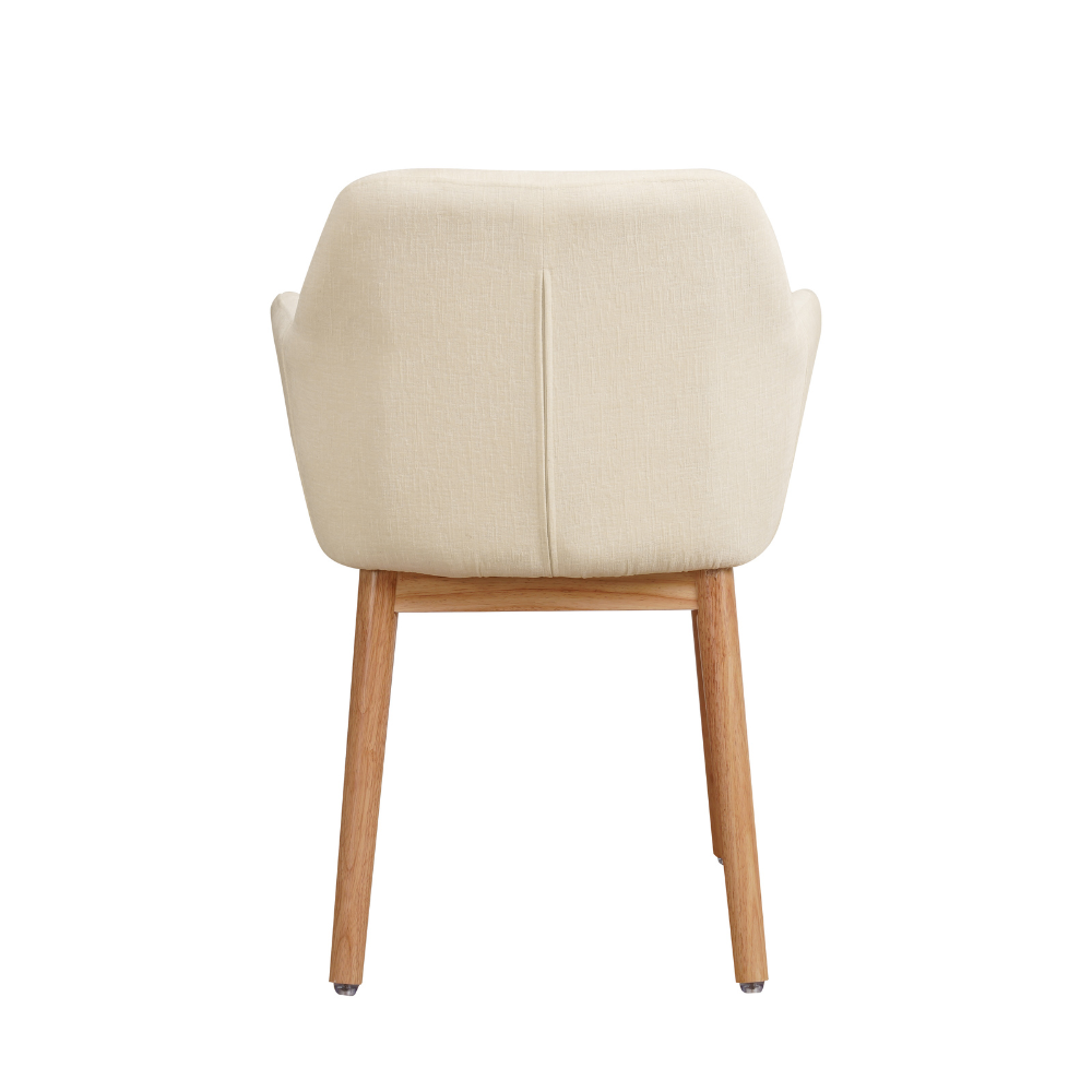 Eetkamerstoel met armleuning Lorient chenille white