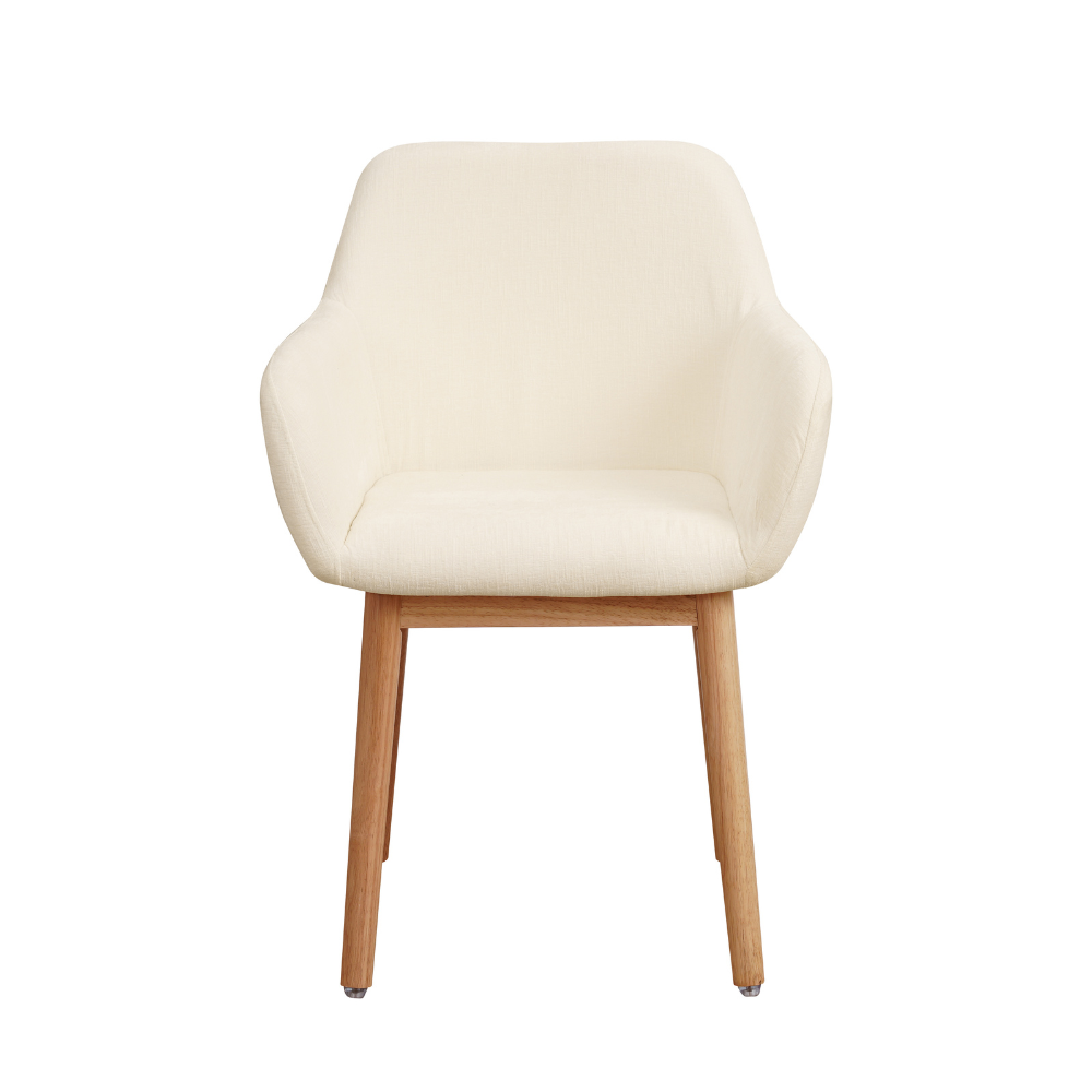 Eetkamerstoel met armleuning Lorient chenille white