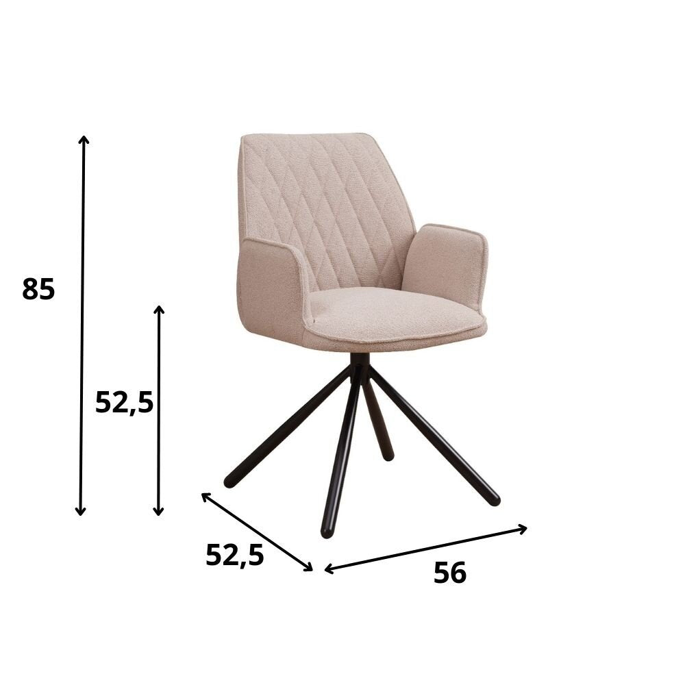 Eetkamerstoel Reims bouclé beige
