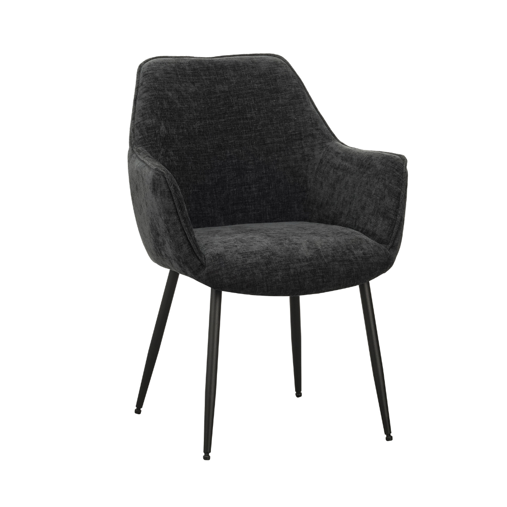 Eetkamerstoel Rennes chenille zwart