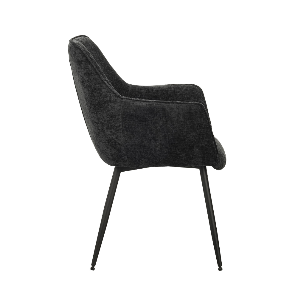 Eetkamerstoel Rennes chenille zwart