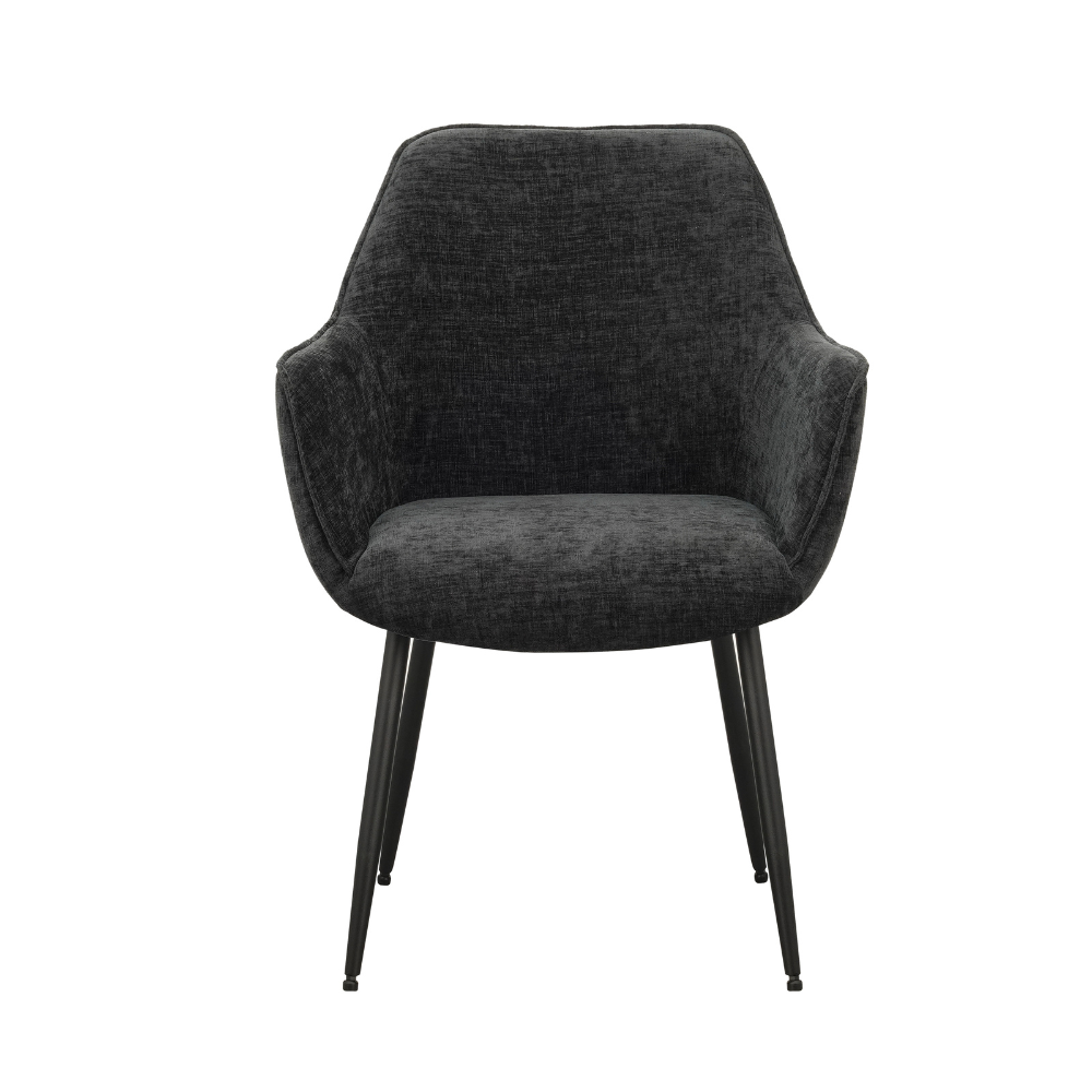 Eetkamerstoel Rennes chenille zwart