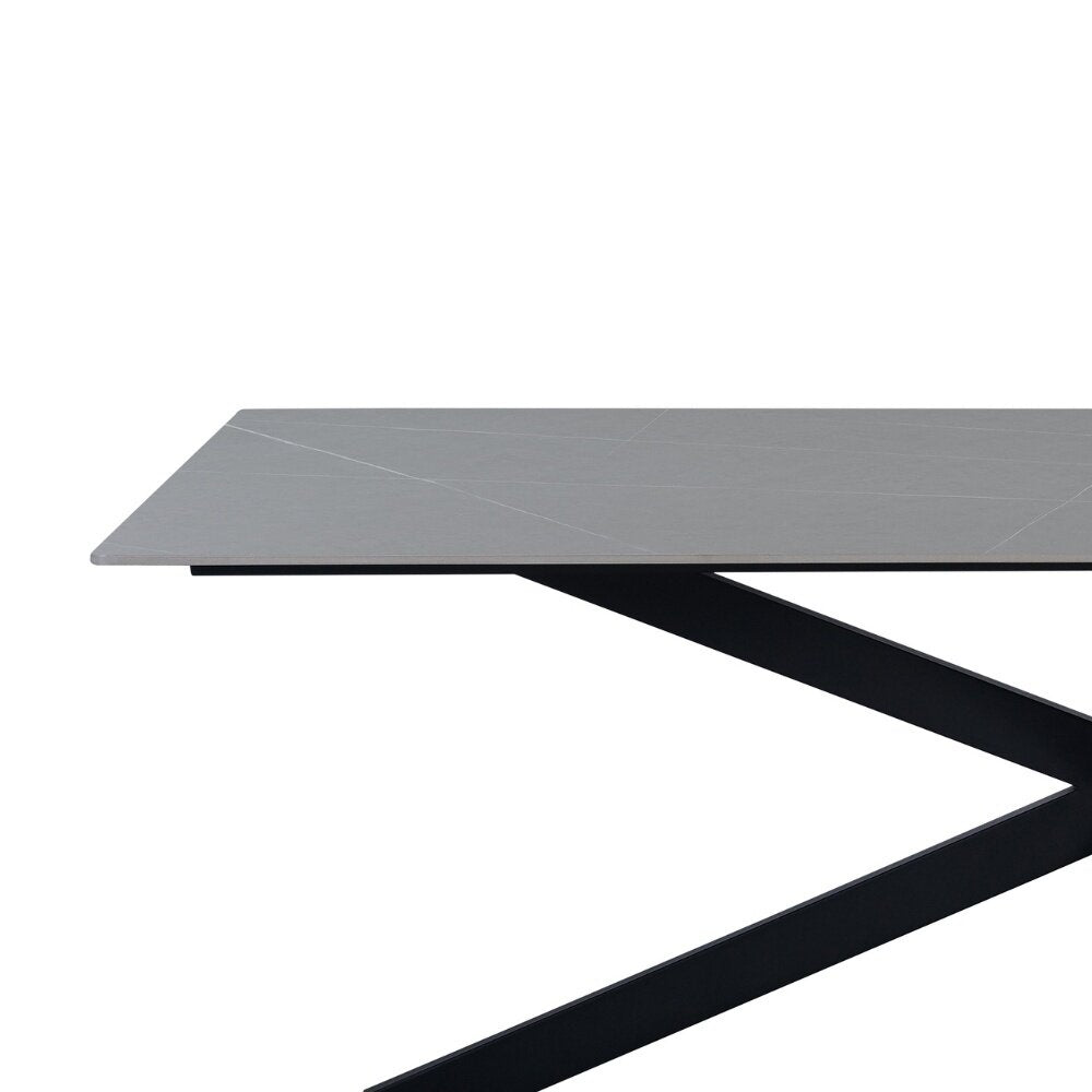 Eettafel Floris 170x90 cm marmerlook grijs