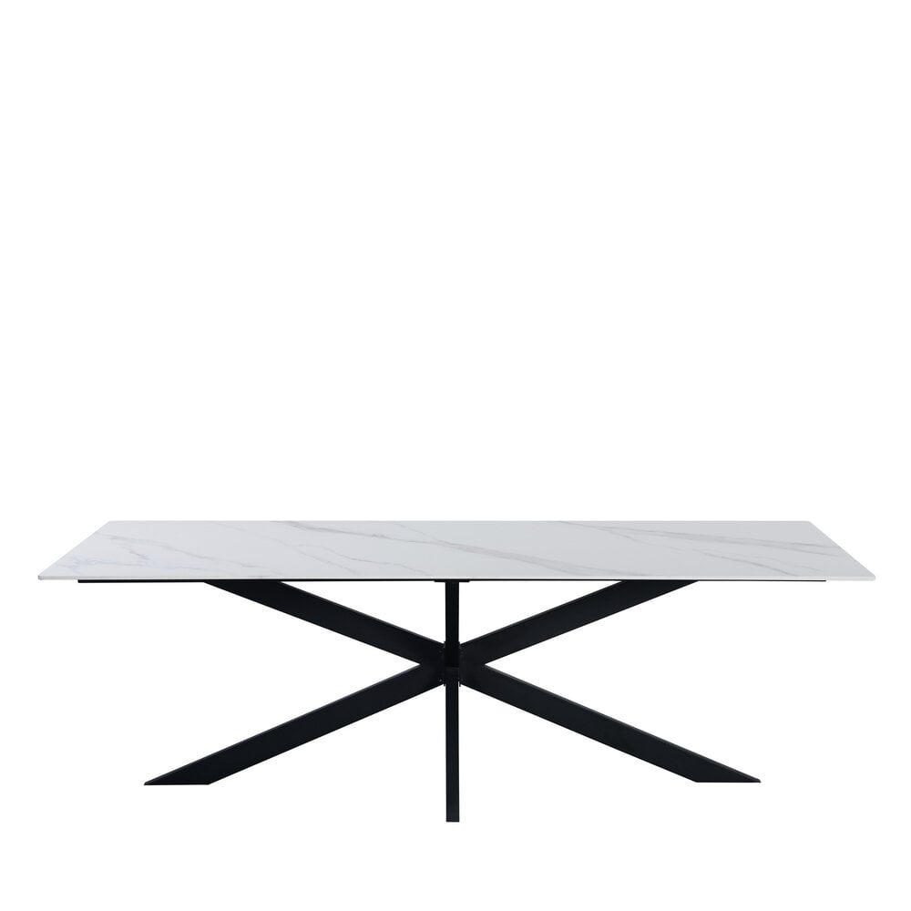 Eettafel Floris 170x90 cm marmerlook wit