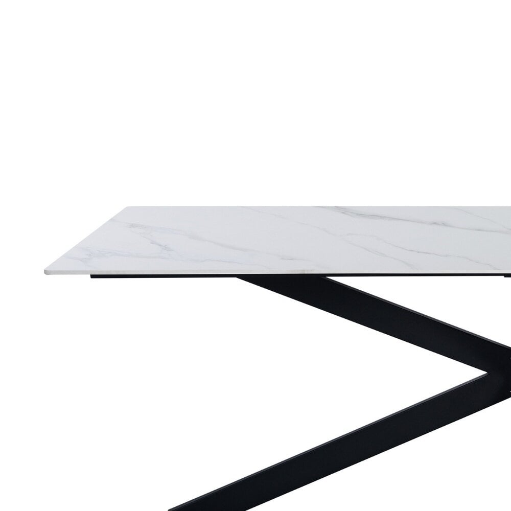 Eettafel Floris 170x90 cm marmerlook wit