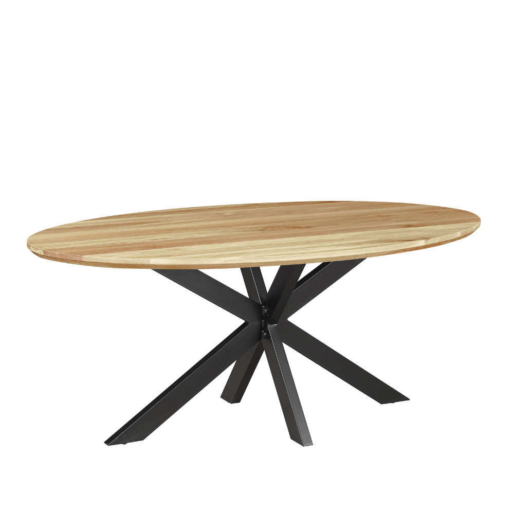 München oak oval dining table 180x100 cm
