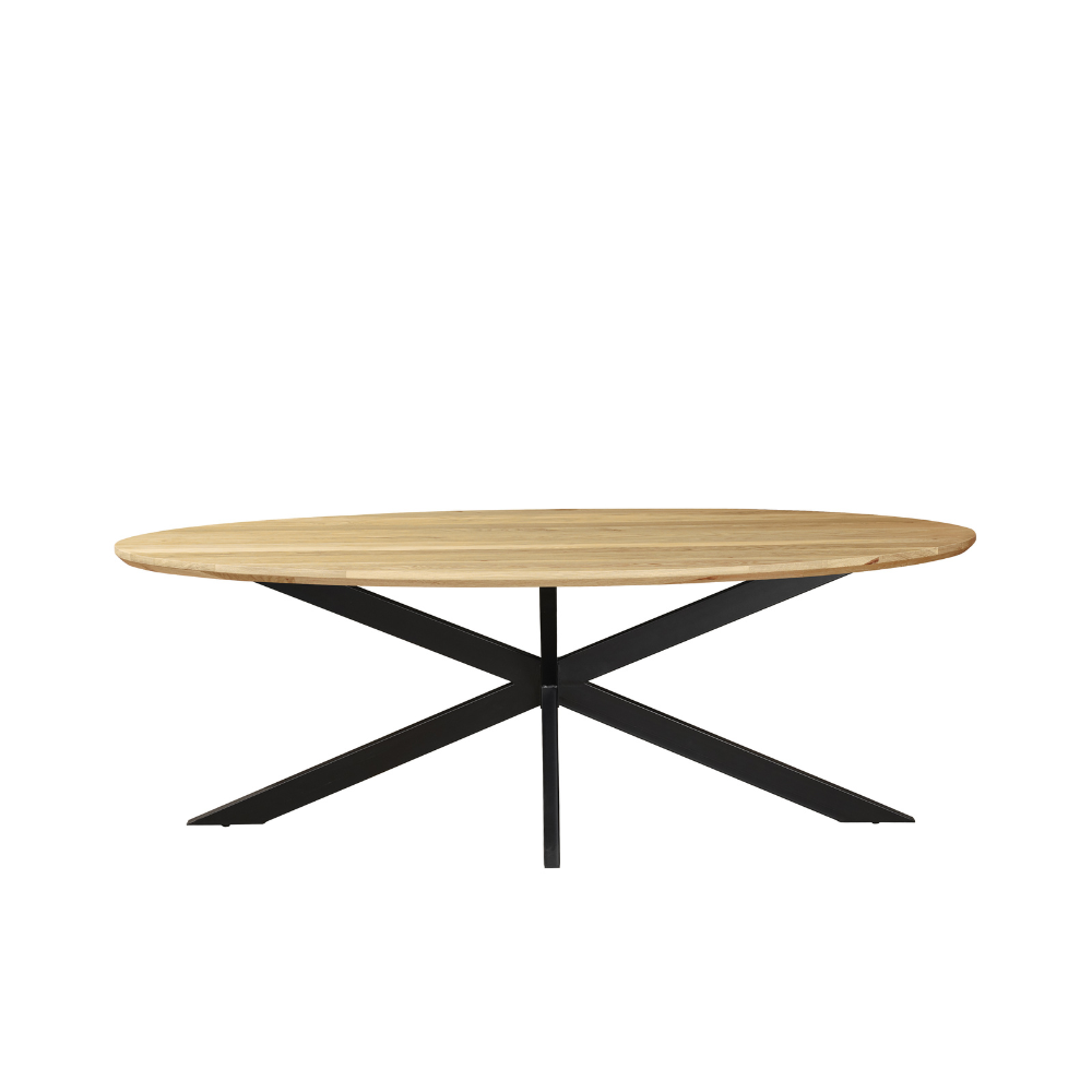 München oak oval dining table 220x110 cm