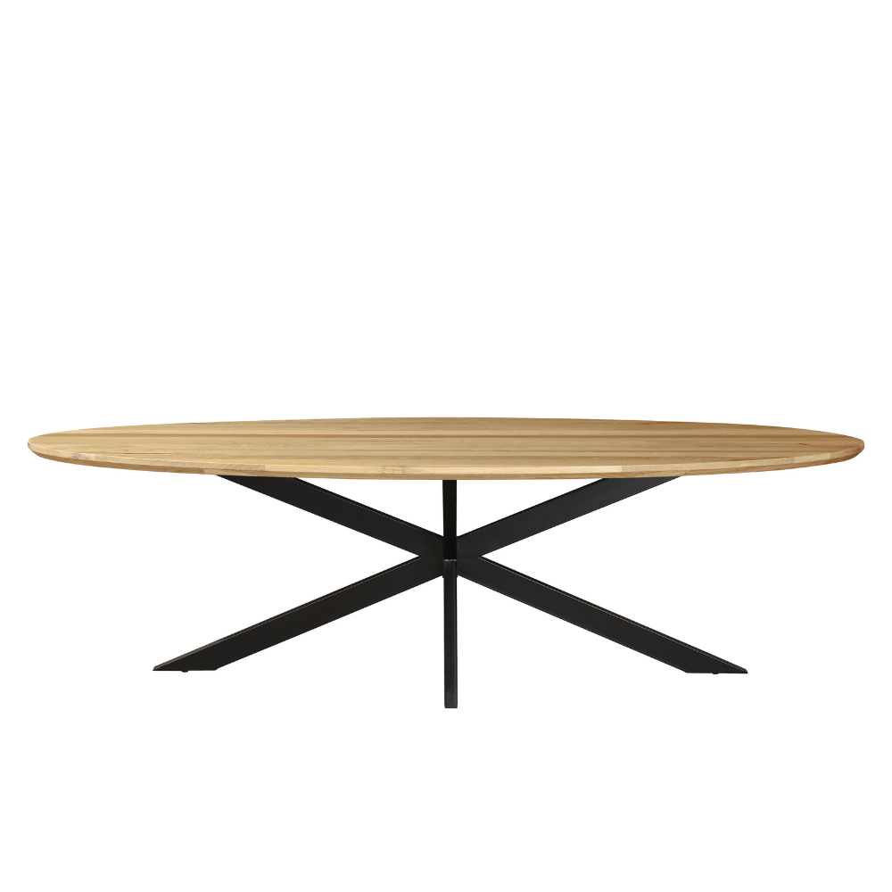 München oak oval dining table 260x110 cm