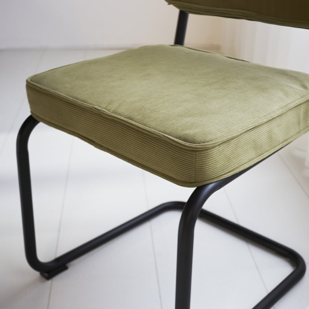 Rib chair olive green