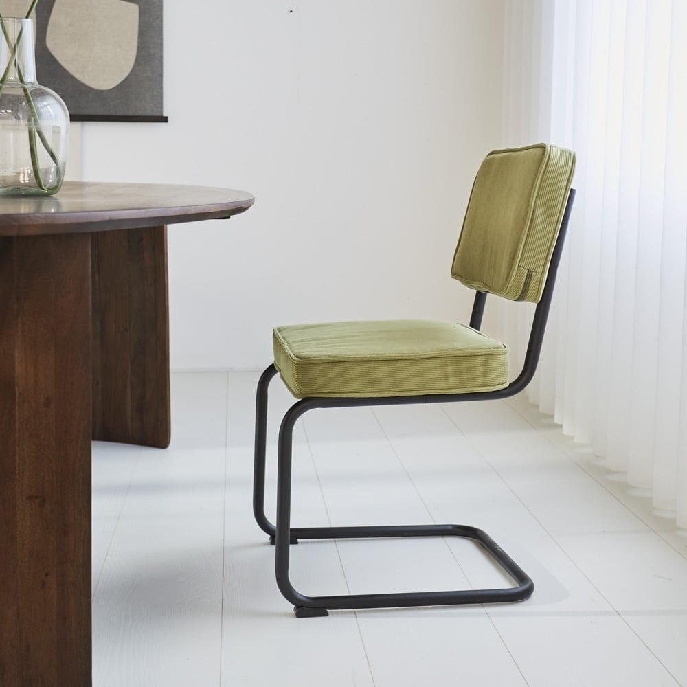 Rib chair olive green