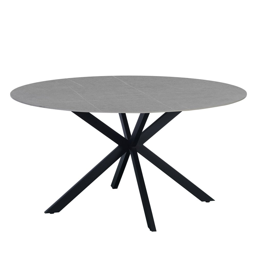 Ronde eettafel Guus Ø150 cm marmerlook grijs