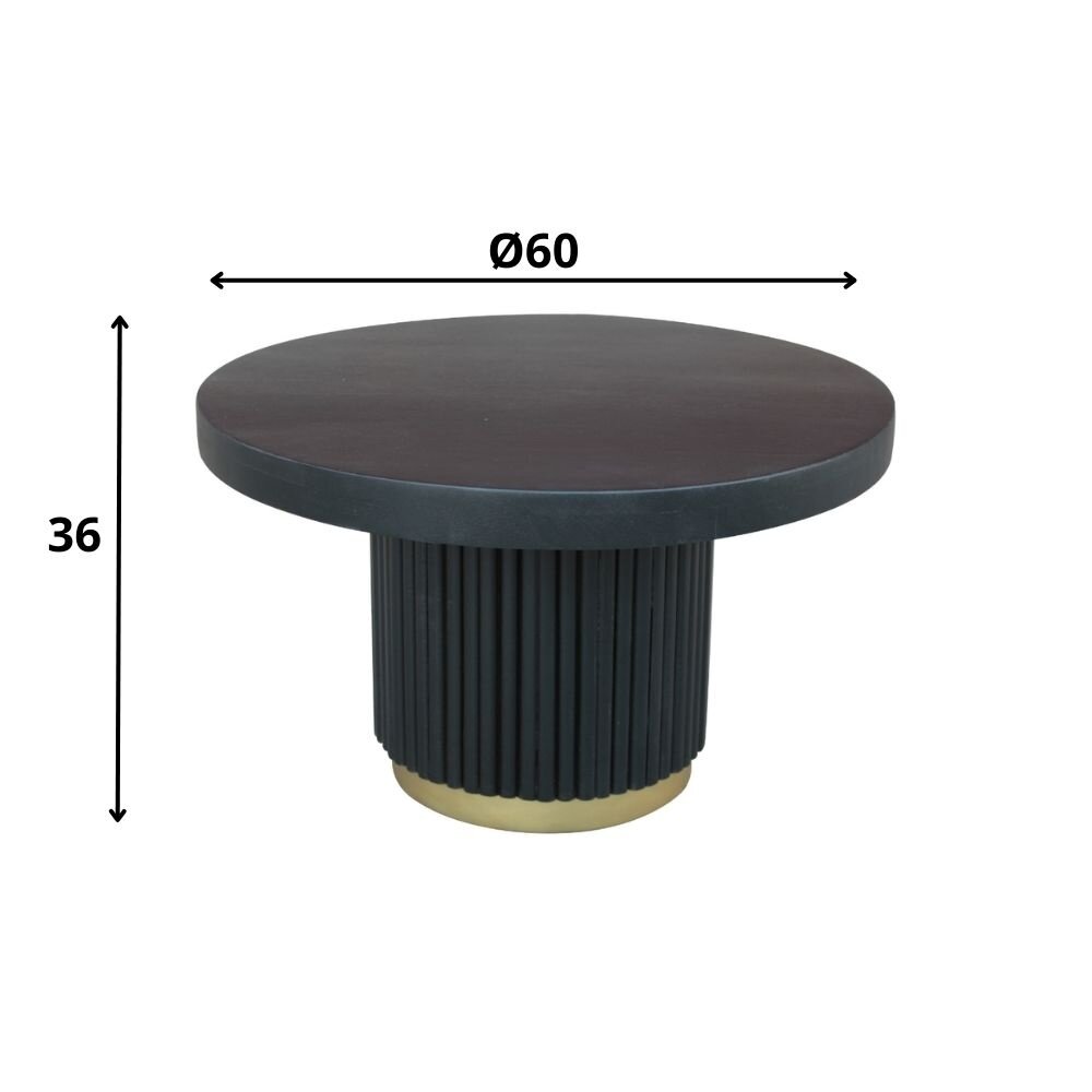 Ronde salontafel Hoorn Ø60 cm zwart