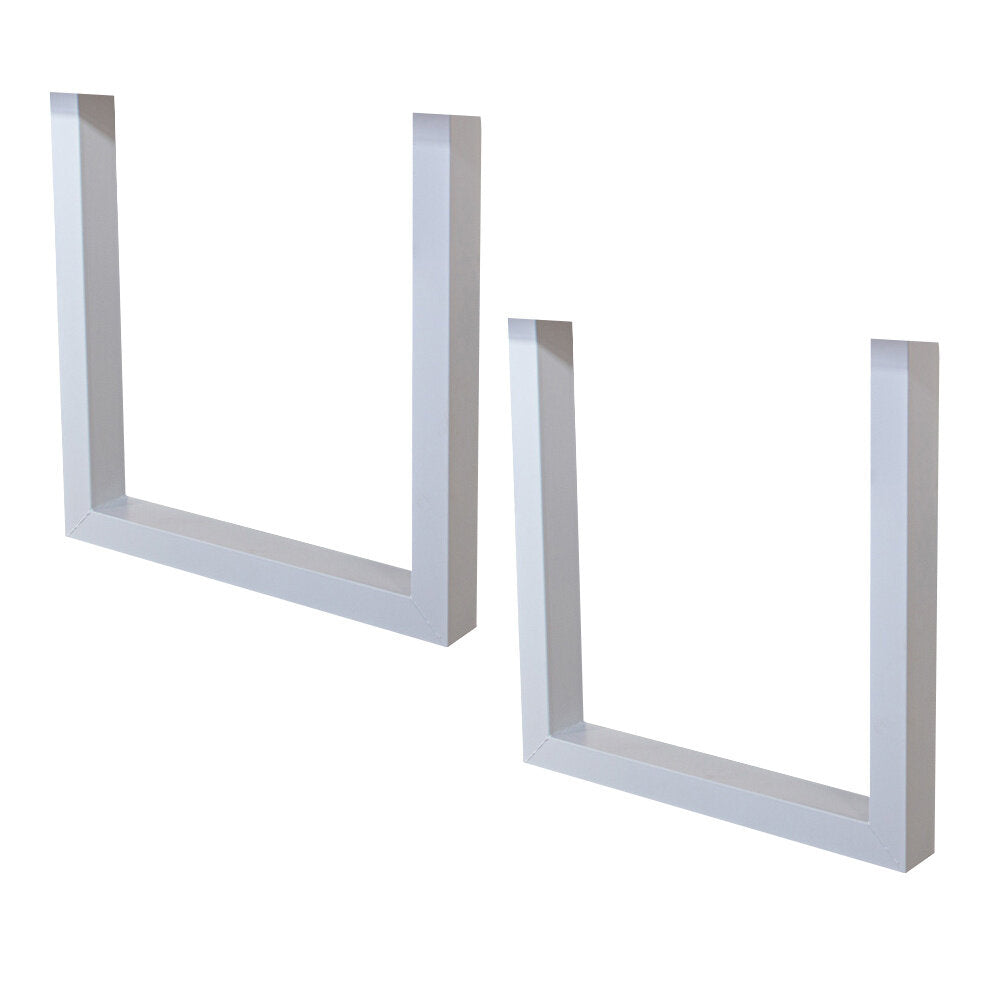 Set van 2 metalen tafelpoten U-frame wit