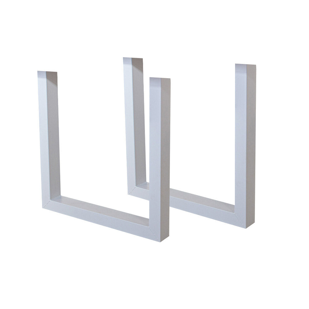 Set van 2 metalen tafelpoten U-frame wit