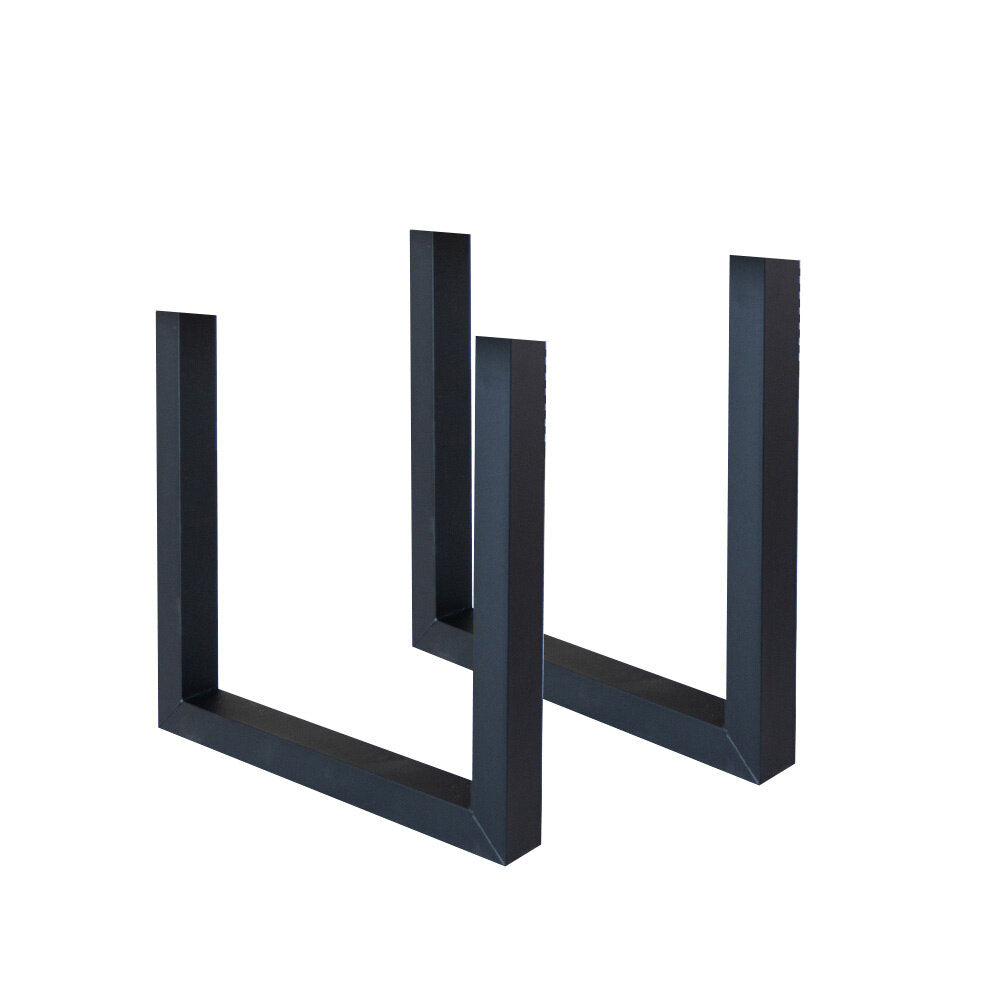 Set van 2 metalen tafelpoten U-frame zwart