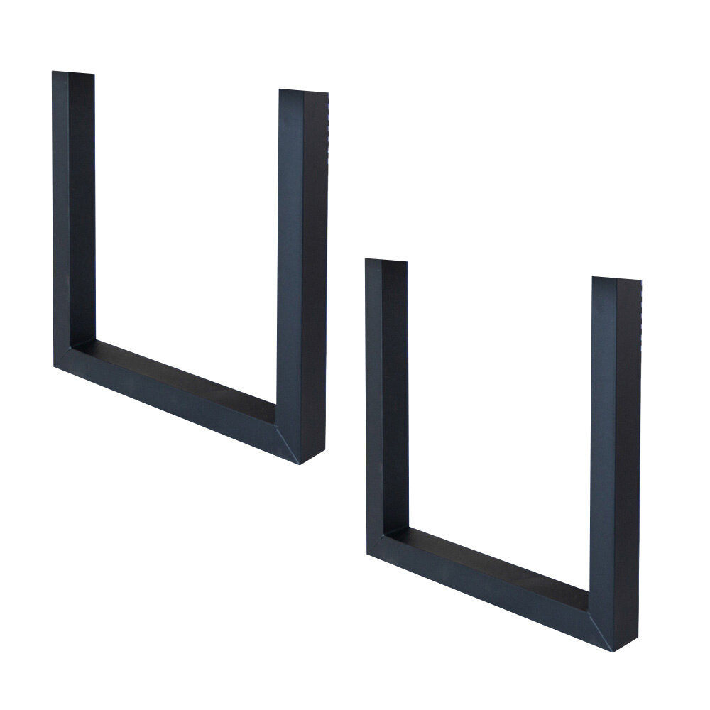 Set van 2 metalen tafelpoten U-frame zwart
