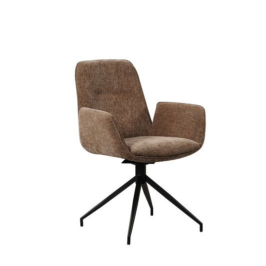 Draaibare eetkamerstoel Toulouse chenille taupe