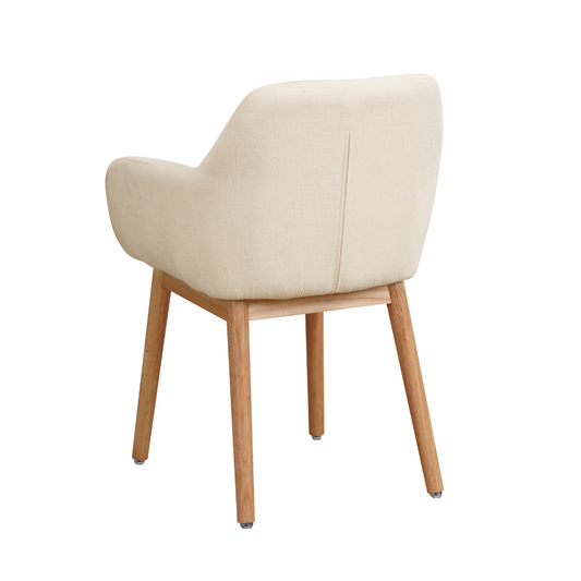 Eetkamerstoel met armleuning Lorient chenille white