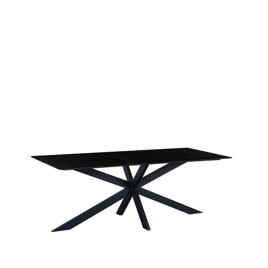 Eettafel Floris 190x90 cm marmerlook zwart
