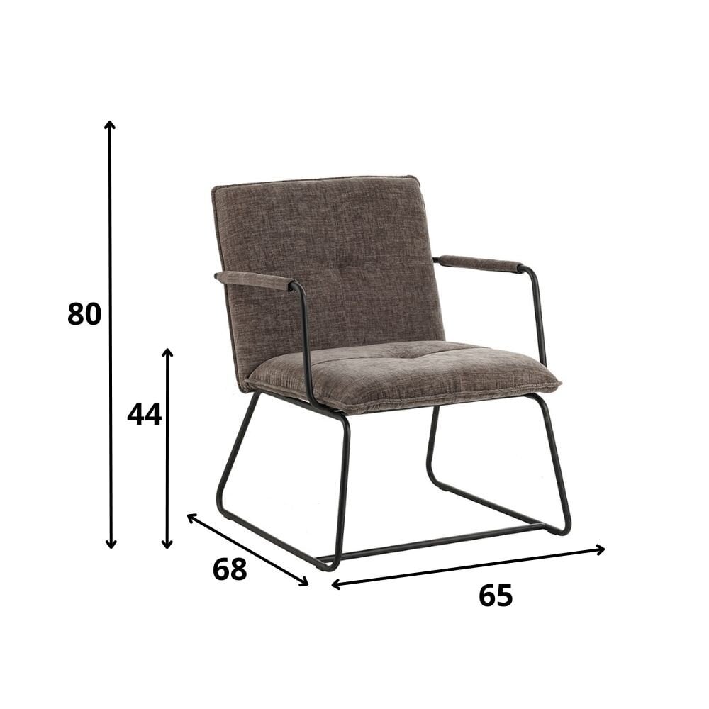 Fauteuil Bilbao grijs chenille