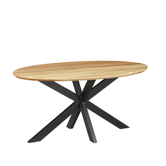 München oak oval dining table 160x90 cm