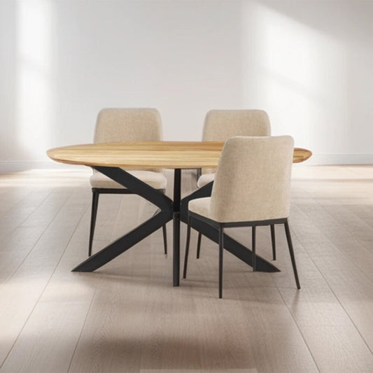 München oak oval dining table 180x100 cm