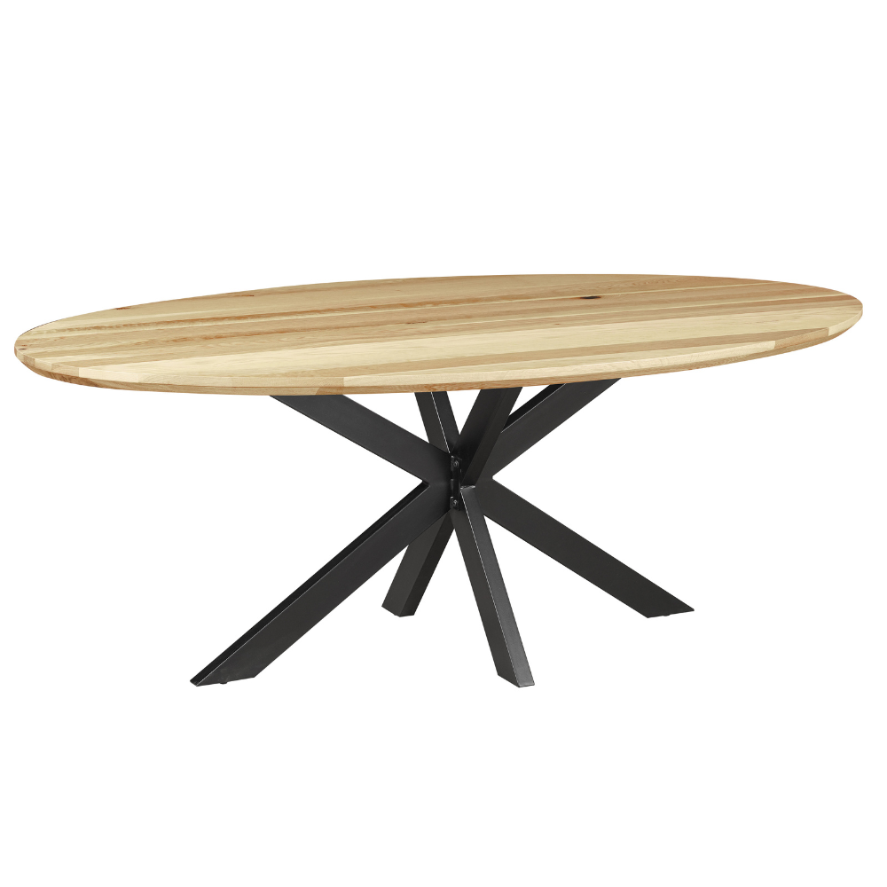 München oak oval dining table 200x110 cm