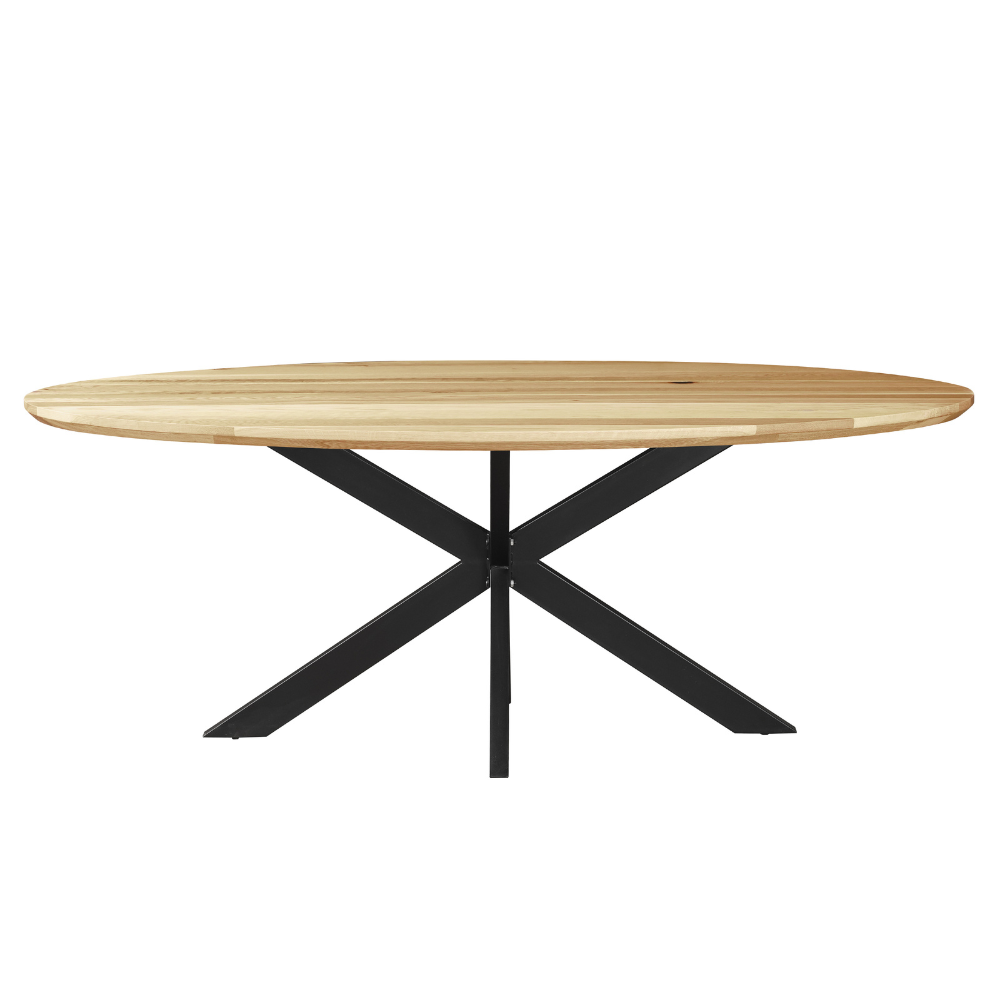 München oak oval dining table 200x110 cm