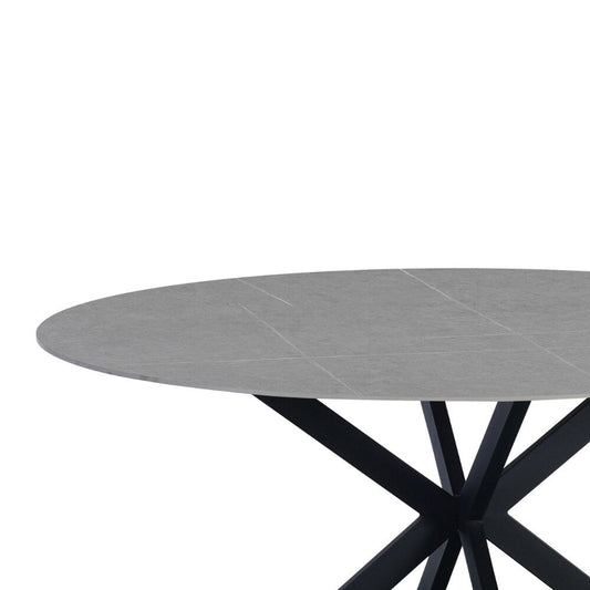 Ronde eettafel Guus Ø130 cm marmerlook grijs
