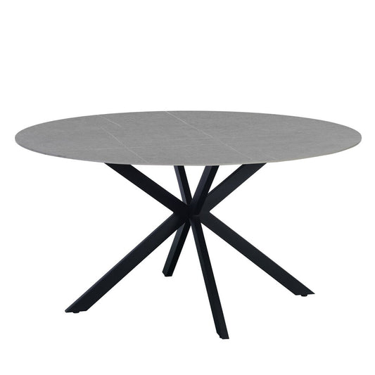 Ronde eettafel Guus Ø150 cm marmerlook grijs