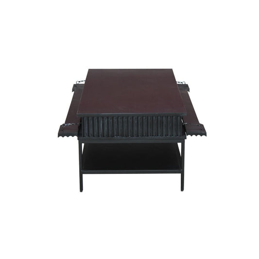 Salontafel met opbergruimte Opdam mangohout 120x60 cm zwart