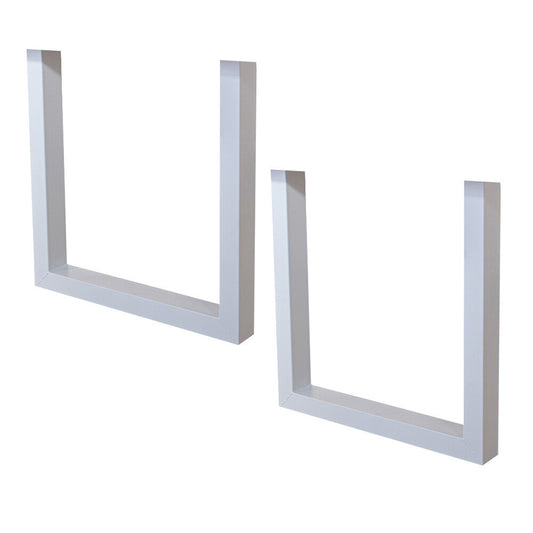 Set van 2 metalen tafelpoten U-frame wit